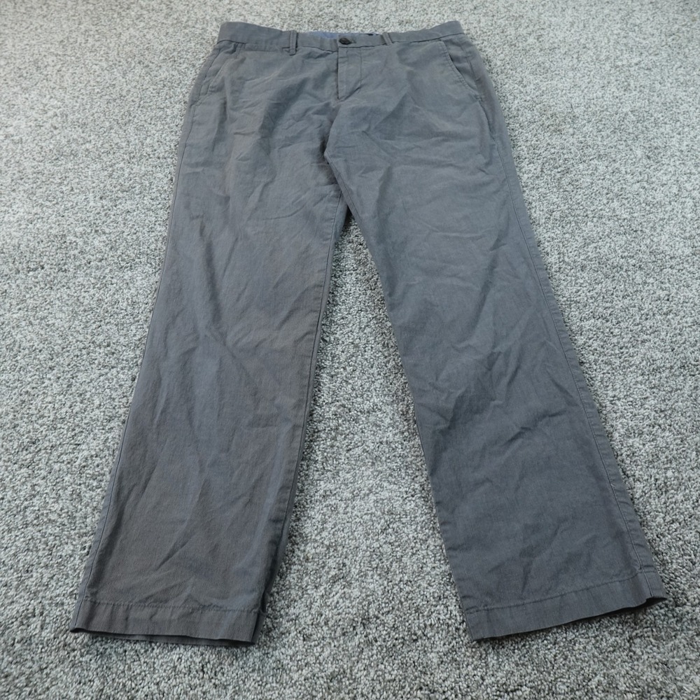Gap Pants Mens 34X30 Gray Chino Trouser Flat Front Straight Preppy Work Casual